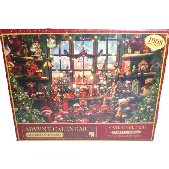 Festive Advent Calendar Set 42 Surprises per Day with Giant Decorative Poster - Picture 1 of 3